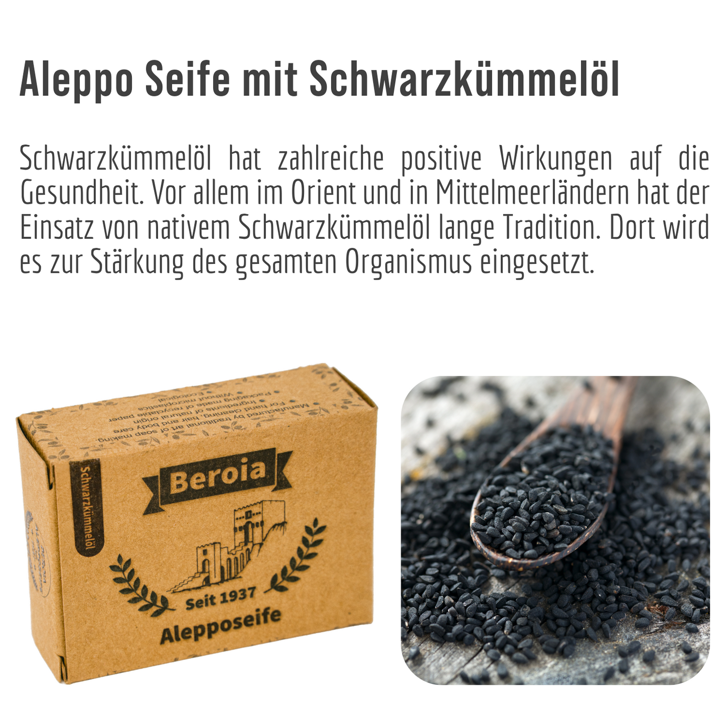 4er-Pack Aleppo Seife mit Schwarzkümmelöl